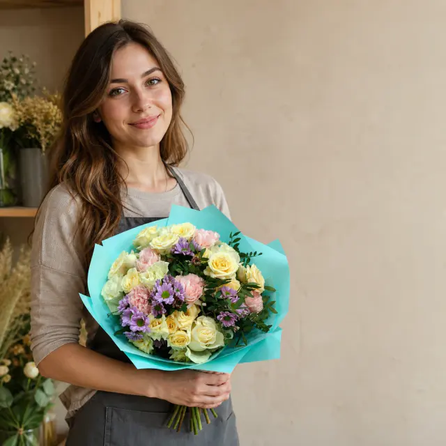 Букет цветов 038: состав и оформление